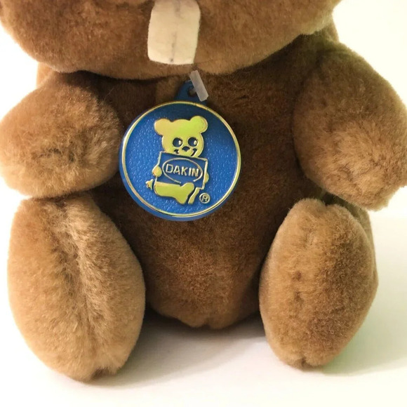 Vintage 1984 R Dakin Brown Beaver Stuffed Animal Plush Toy Sawdust Nature Babies - Picture 3 of 16